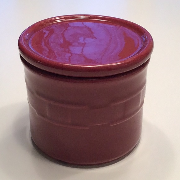 Longaberger Pottery Pint Crock Woven Traditions With Lid Canister - Picture 5 of 5